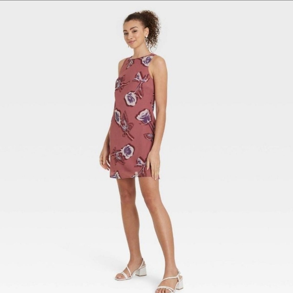 Women's Mini Slip Pink Floral Dress - Wild Fable - Size S